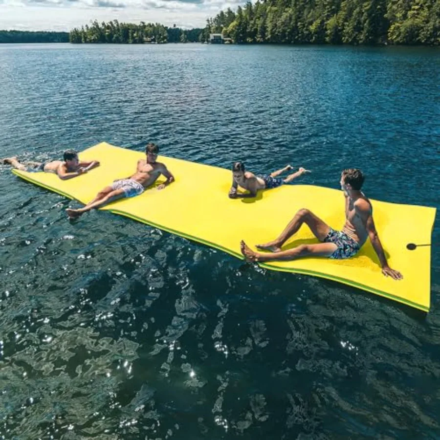 Oversized Lily Pad Floating Mat for ocean beach river pool recreation and relaxing, 3-layer PVC, green, extra-thick buoyant des