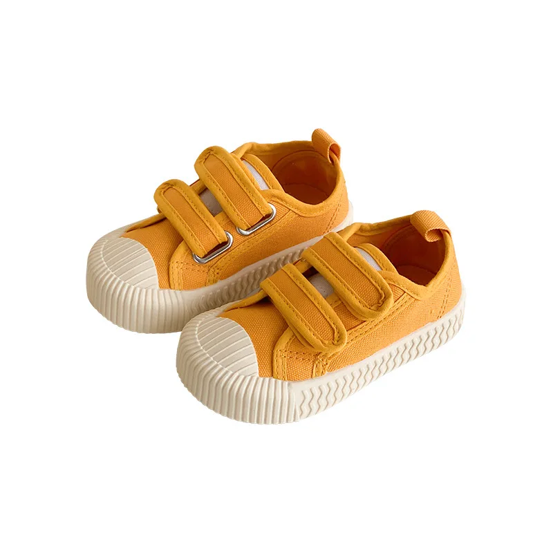 Zapatos de lona para niños y niñas, calzado con gancho y lazo, fondo suave, transpirable, para galletas, primavera y otoño