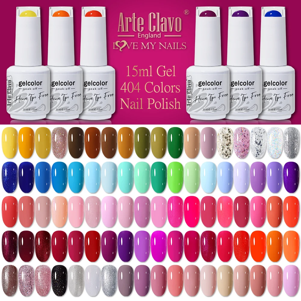 Arte Clavo 15ml Gel Nail Polish Pink Hybrid LED HEMA TPO FREE Manicure Semi-permanent Enamels Nude Varnish For UV Nails Supplies