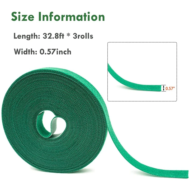 Садовые Галстуки Greentape, повязка для растений, 0,57 дюйма, широкие многоразовые регулируемые садовые галстуки, садовый ремень