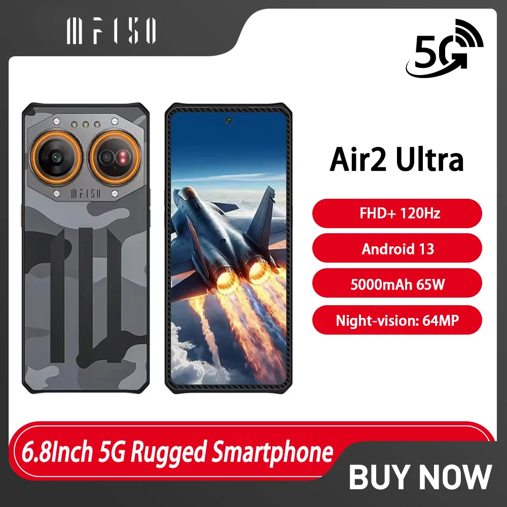 IIIF150 Air2 Ultra 6.8 Polegadas 5G Smartphone Robusto 16GB + 512GB 108MP Câmera 64MP Visão Noturna Ultra-fino Android 13 Celulares