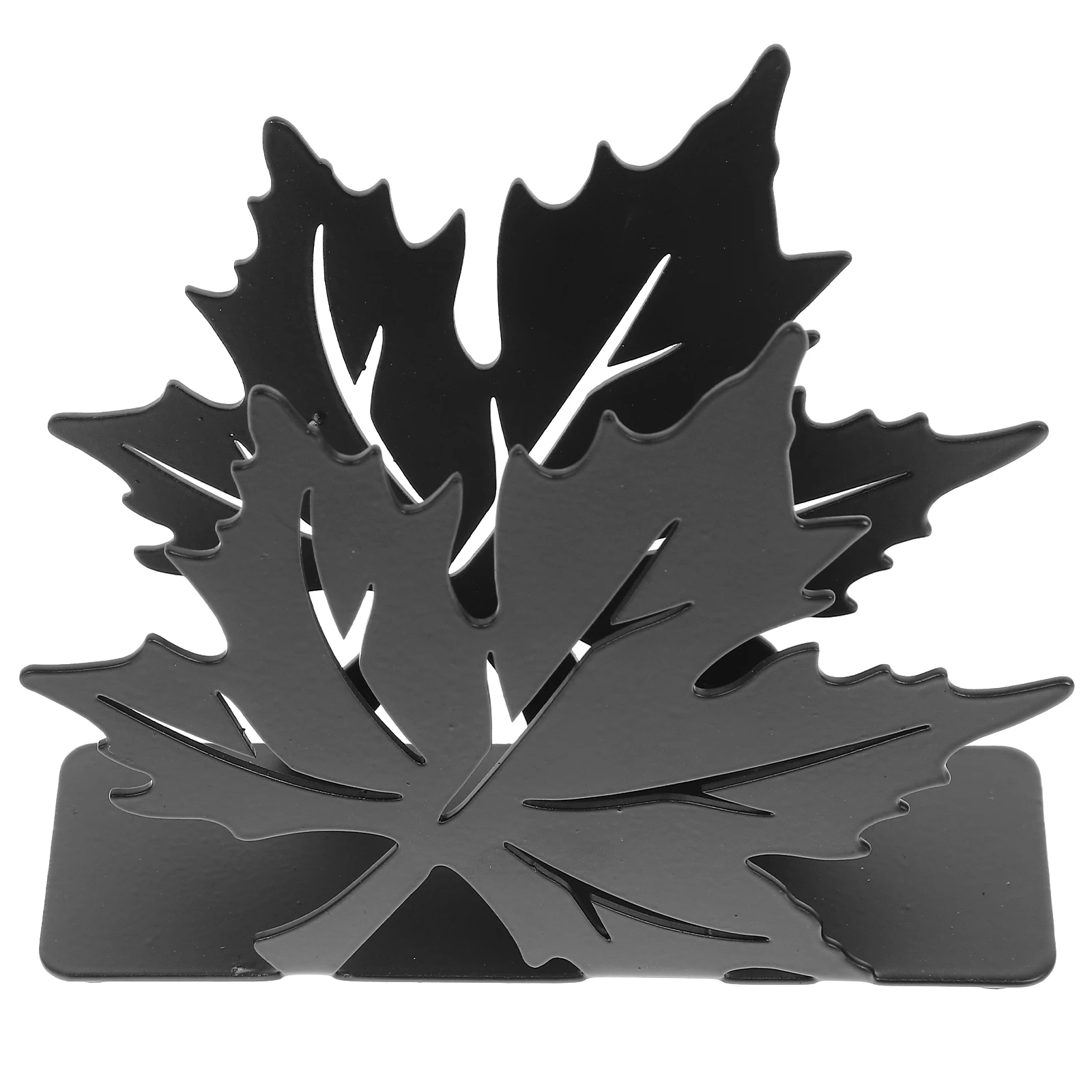 حامل مناديل حديدية على شكل ورقة القيقب للمنزل والمطبخ والمطعم والفندق ورف تخزين مدمج #2