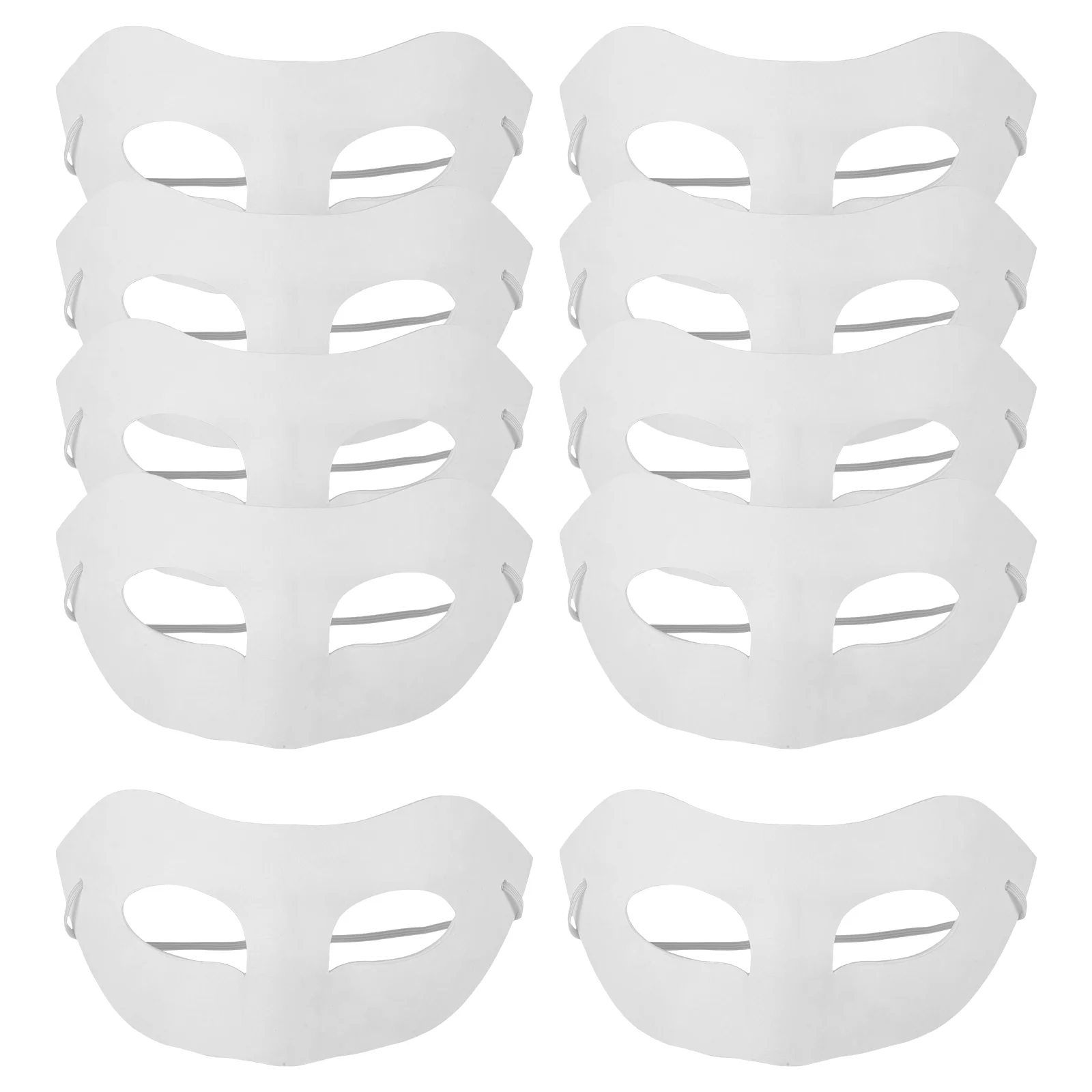 10 Pcs DIY Hand Painted Mask Halloween White Blank for Cosplay Party Masks Adults Blindfold Paper Child