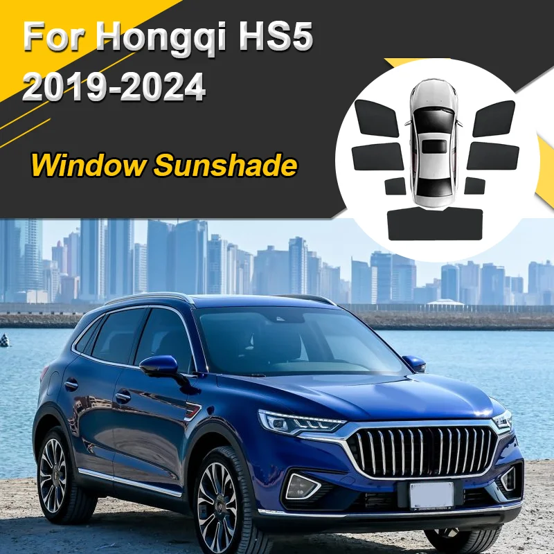 

Car Sun Shades For Hongqi HS5 2019 2020 2021 2022 2023 2024 Sunshades Magnetic Heat insulation Window Visor Car Accessories