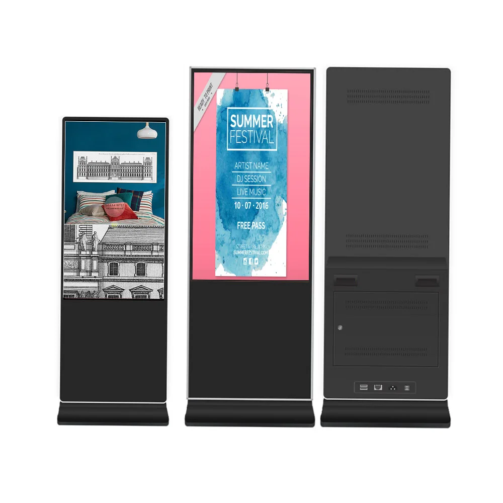 55 inch indoor Floor Standing Interactive Vertical Digital Signage Display Touch Screen Monitor LCD Advertising kiosk