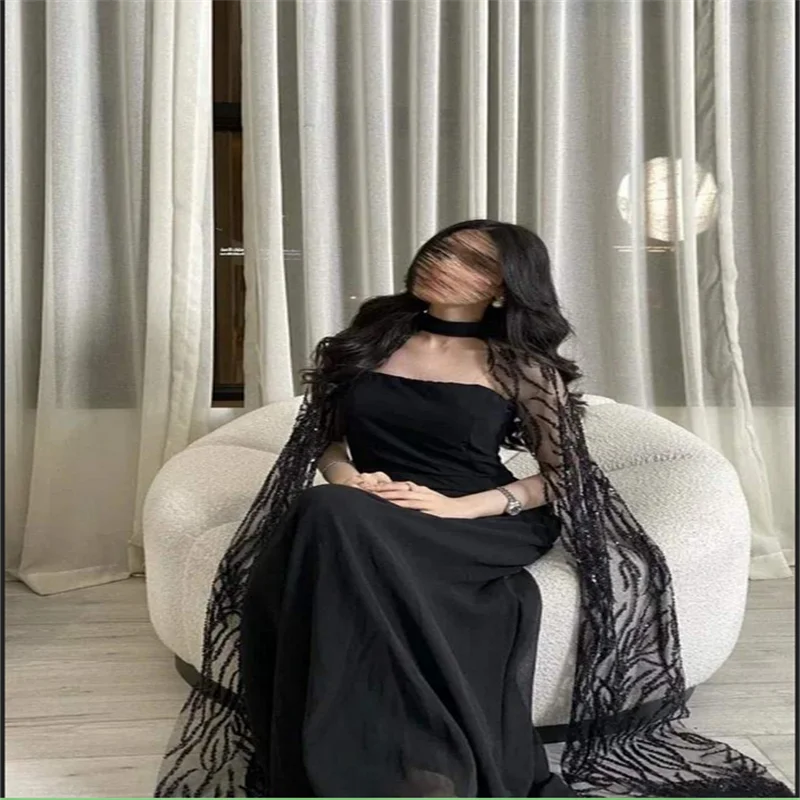 

Черное длинное вечернее платье Dubaid Vestidos de Fiesta 2025г | فساتين سهرة فاخة Пром платья Serene Hill | 원피스 Cust