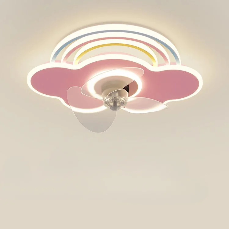 Modern minimalist bedroom fan light creative cartoon warm and romantic starry sky study ceiling light