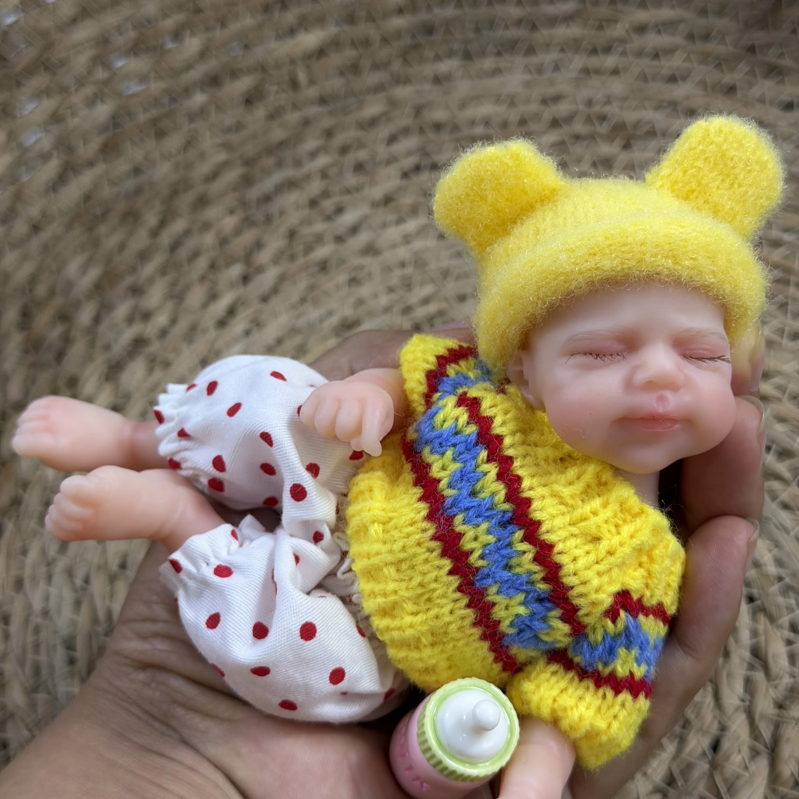 6 Inch Full Body Silicone Reborn Doll Pascale Lifelike Soft Elastic Silicone Washable Doll Toy Birthday Christmas Gift