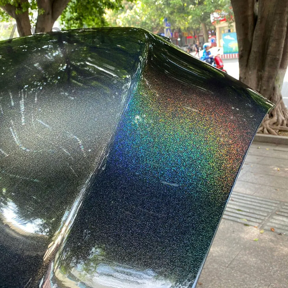 قسط PET ثلاثية الأبعاد قوس قزح العاصفة رمادي سيارة ملصق المضادة للخدش تغيير لون غطاء الفيلم الإصدار الهواء ذاتية اللصق الفينيل سيارة التفاف احباط #5