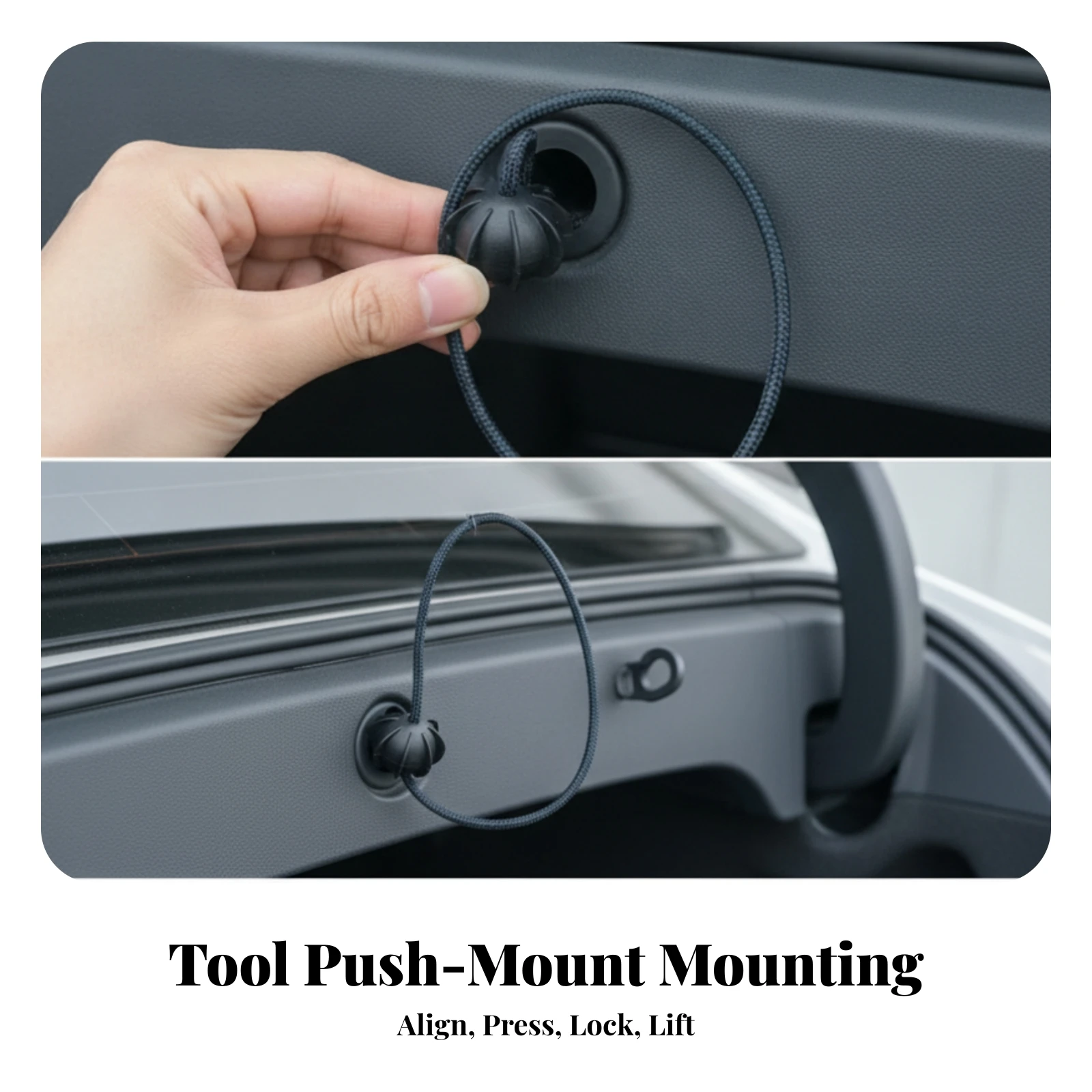 Trunk Cover Hanging Cord Black Plastic Luggage Compartment Cover Cord Tether Braided for Car Owners