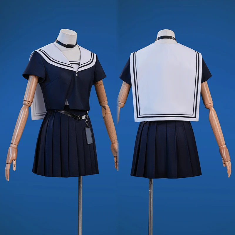 ROLECOS Gra Wuthering Waves Strój Cosplay Chisa Czarny Mundurek Marynarski Damski Mundurek Szkolny Strój na Halloween