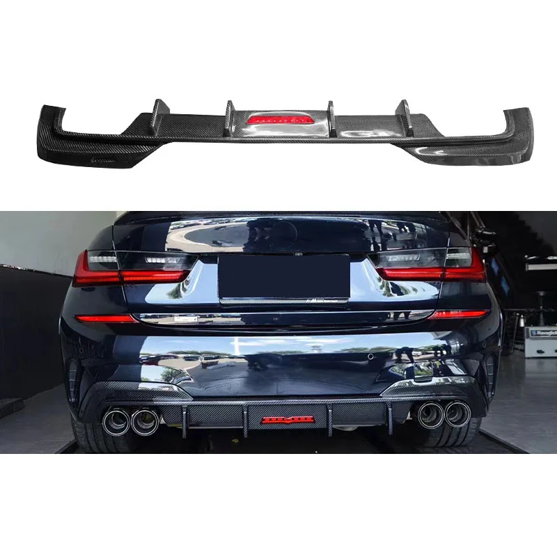 

Suitable for BMW 3 Series G20 G28 Carbon Fiber Rear Lip with Light Diffuser Modified Rear Surround Rear Lip Auto Parts