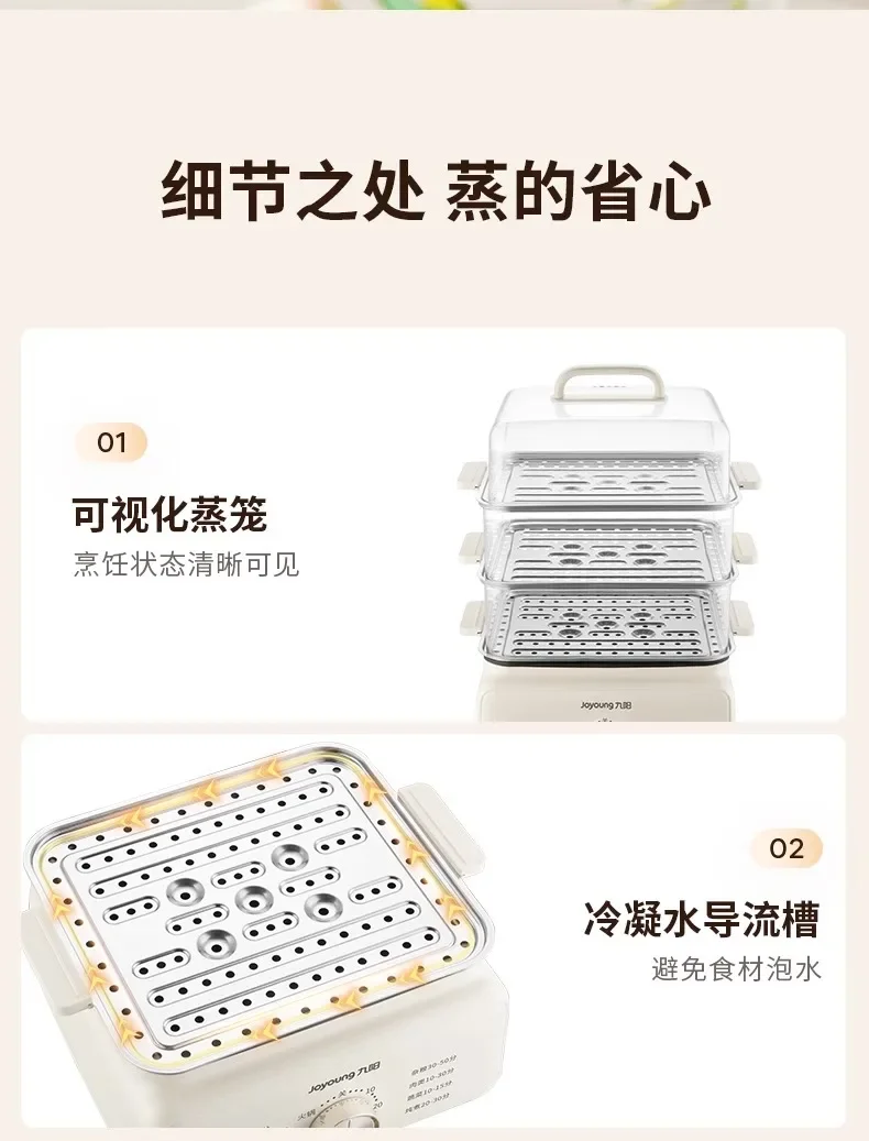 220V Multi-Functional Electric Food Steamers for Home Use with Large Capacity & Multiple Layers