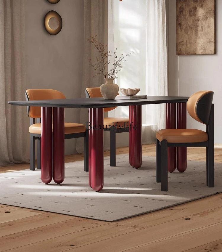 

Wabi-Sabi Style Solid Wood Dining Table Living Room Modern Simple Retro White Ash Light Luxury Long Table