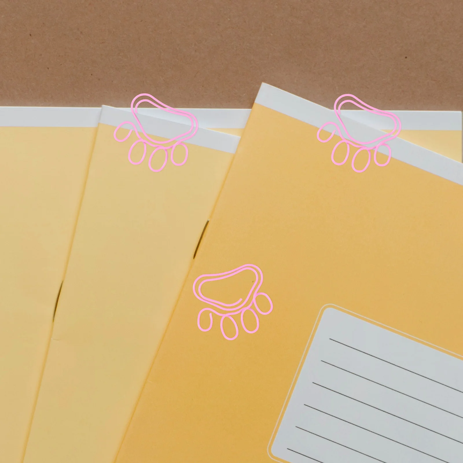 20 Pcs Document Organizing Clip Cartoon Paw Print Paper Paperclips Office Metal File