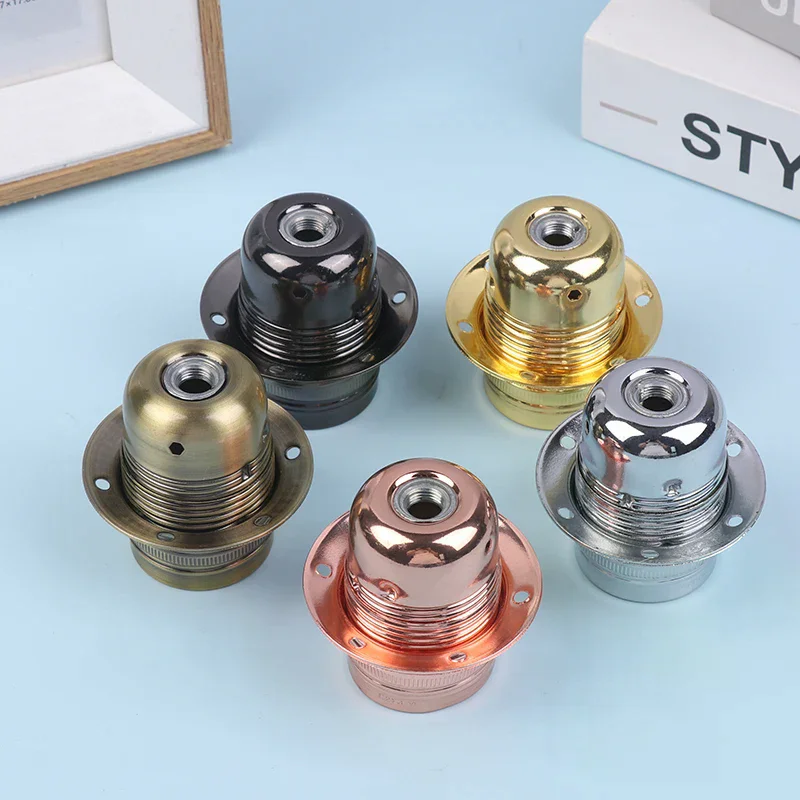 Metal Lamp Holder E27 Polished Vintage Lamp Socket DIY Light Lamp Base Retro Screw Adapter Lampholder For Lighting Fixture