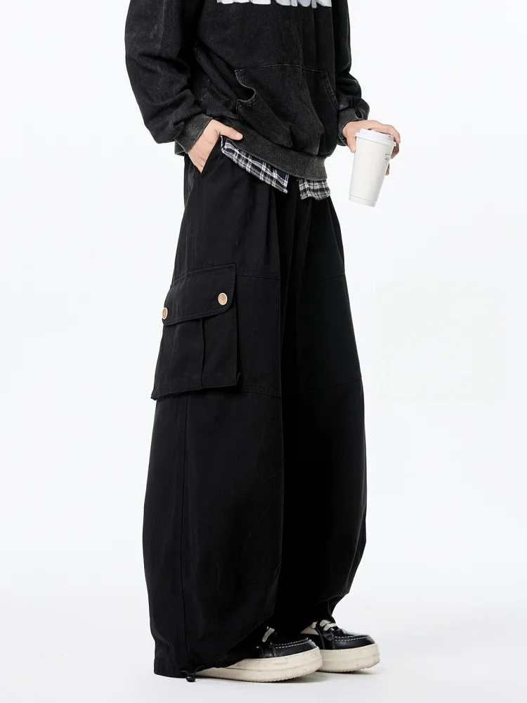 

Мужские повседневные широкие брюки для активного отдыха, весенне-осенние, с дизайном Big ket Scythe, удобные, свободного кроя