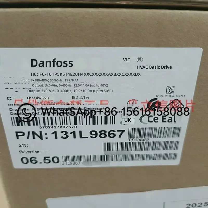 Original Danfoss Inverter FC-101P5K5T4E20H4XXC 131L9867 5.5KW VFD AC Drive Variable Frequency Converter New Genuine