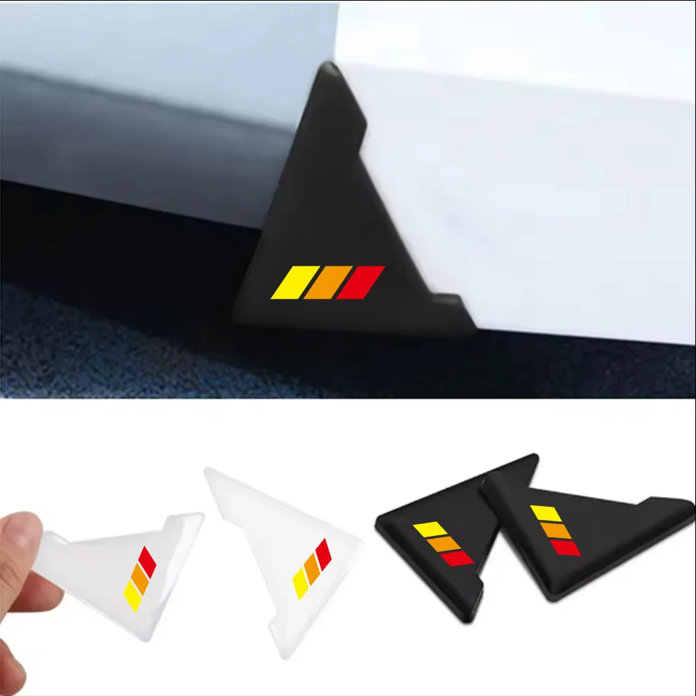 Cartoon Anti-Collision Corner Protector for Car Doors, Diagonal Lines in Yellow, Orange, and Red, Door Edge Scratch Protection Strip, Door Opening Protection Gadget