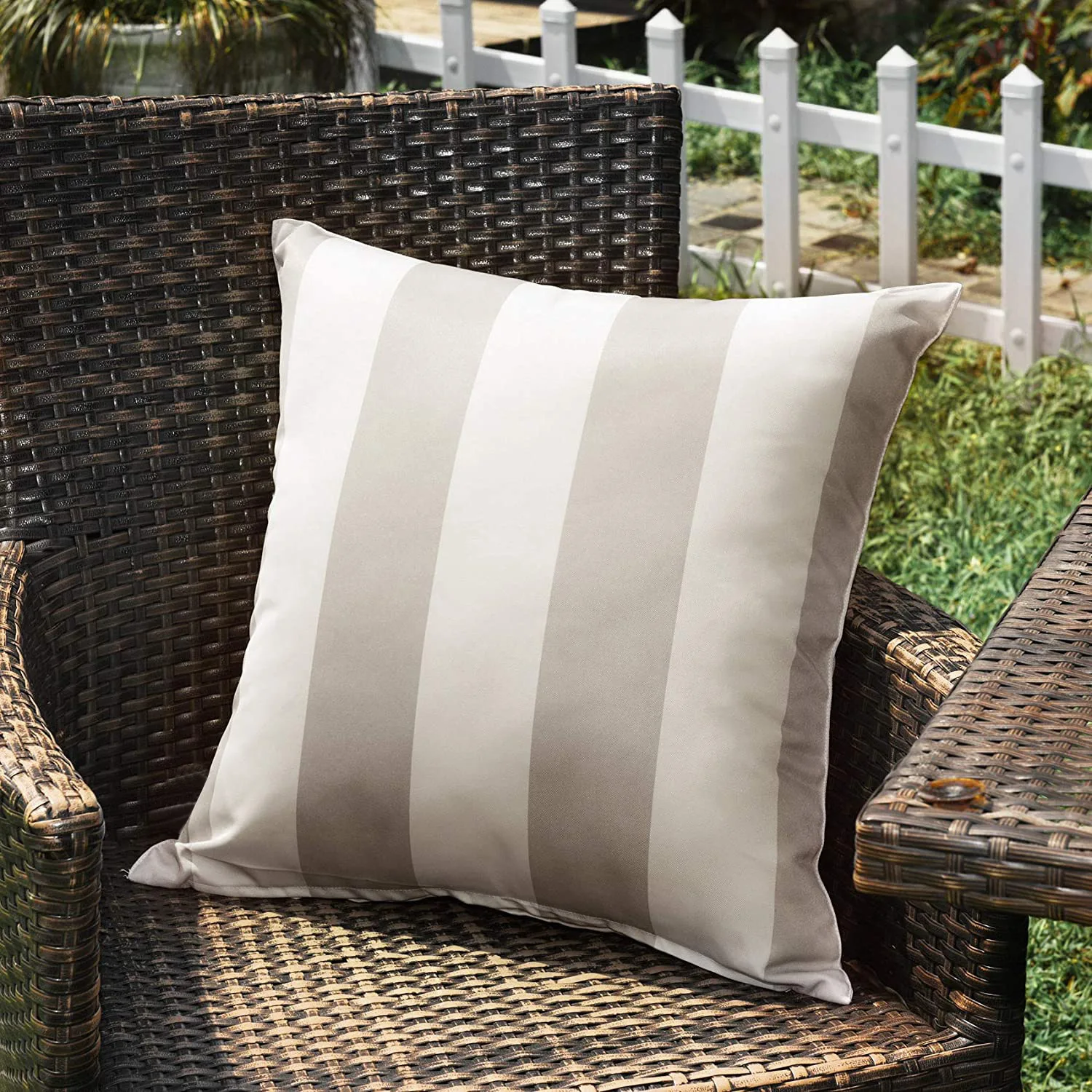 Outdoor Waterproof Pillow Cover 45x45cm Striped Decorative Cushion Cover Water-resistant Decor Pillowcase Cushion Case