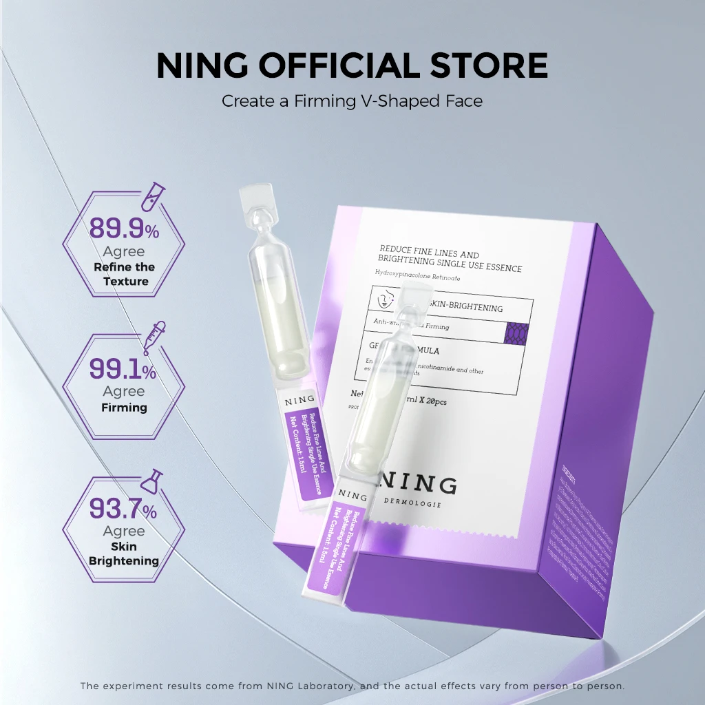 

NING REDUCE FINE LINES AND BRIGHTENING SINGLE USE ESSENCE FADE FINE LINES, LIFT AND TIGHTEN, EVEN SKIN TONE, REPAIR SKIN