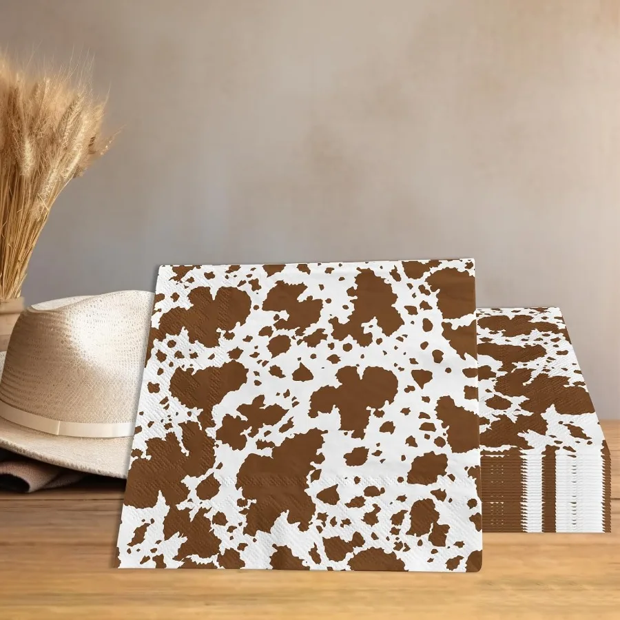 المرتفعات البقرة زينة 40 قطعة البقرة طباعة pkins البقرة طباعة لوازم الحفلات المتاح البني البقرة pkins كوكتيل البقرة طباعة الأنسجة Pa