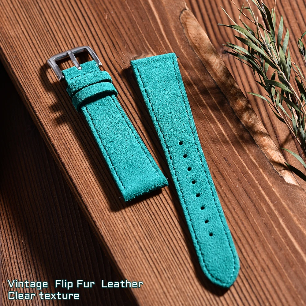 Tali Jam Tangan Kulit Suede Premium 18Mm 19Mm 20Mm 22Mm Tali Antik Rilis Cepat untuk Pria Wanita Tali Jam Tangan Lembut Nyaman