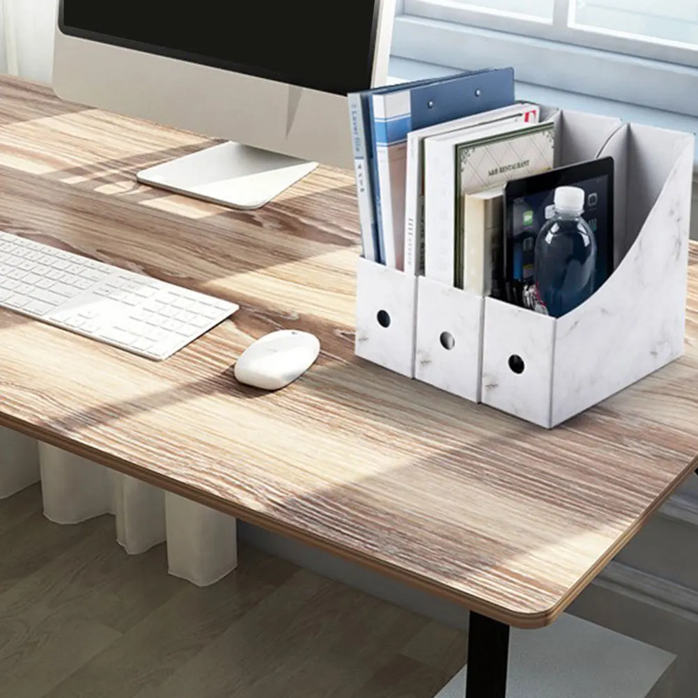 

1 set 1 Set Waterproof Marble Pattern Paper Organizer Box Vertical Desktop File Storage Rack, Document Holder, Magazine Book