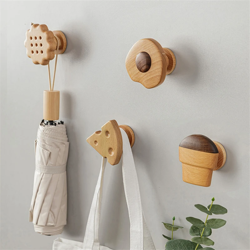 Afternoon Tea Wooden Hook Coat Rack Decorative Hangers Wall Key Holder Home Accessories Bathroom Organizers Kitchen Storage Gadg