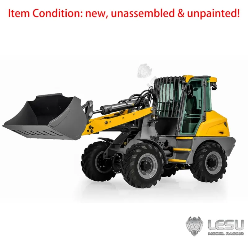 LESU MCL8 Aoue-MCL8 1/14 RC Hydraulic Metal Loader Kit Unpainted Unassembled Construction Truck Model Light Sound Motor ESC Toy