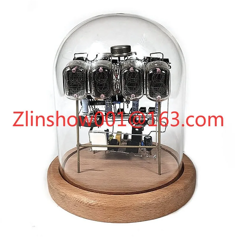 IN12 Glow Tube Clock, Vintage Cyberpunk Tabletop Ornament, White Glass, Creative Clock, Nostalgic Handmade