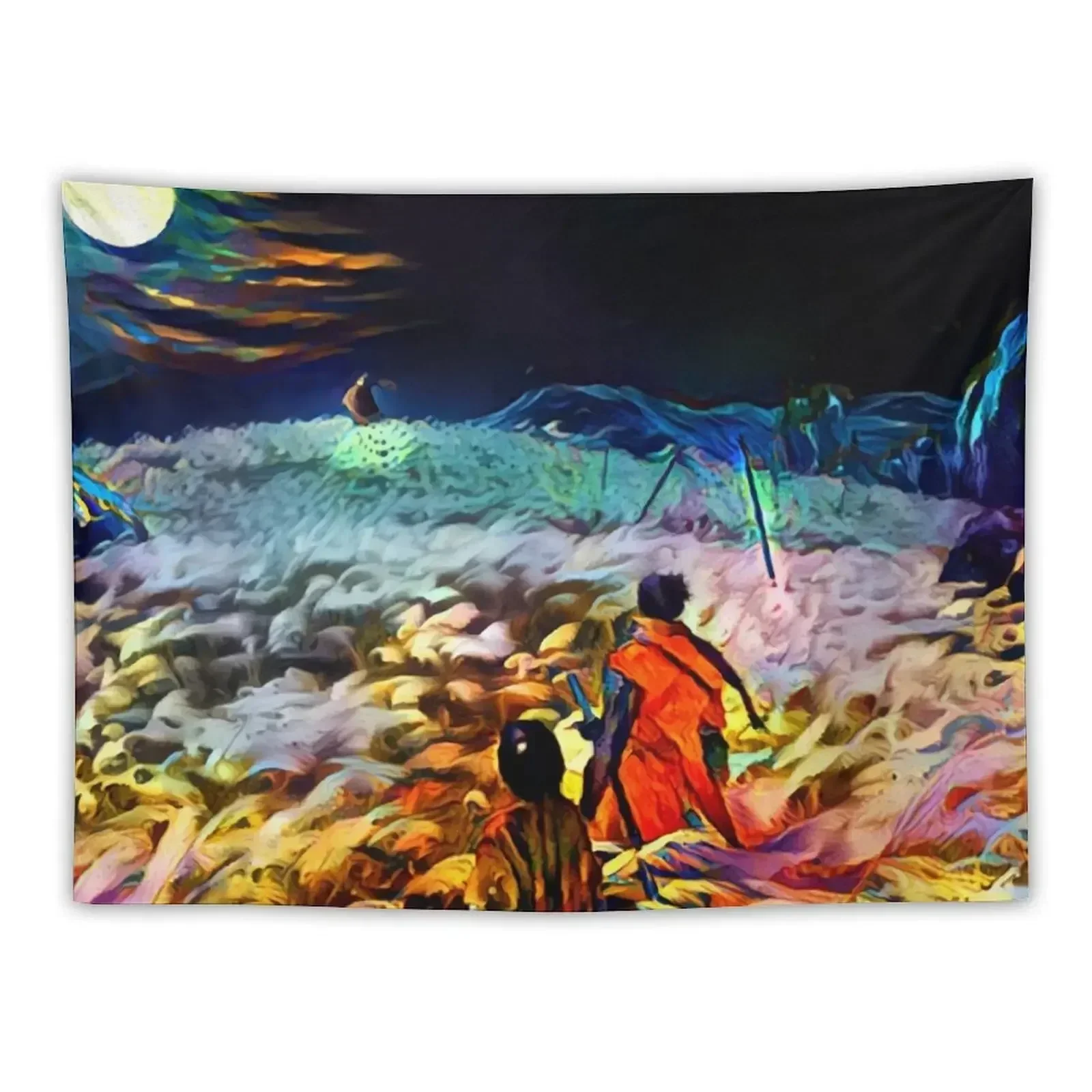 

A Wolf in the Colorful Nigth Tapestry Aesthetic Room Decors Mushroom Wall Hanging Decor Aesthetic Room Decor Korean Tapestry