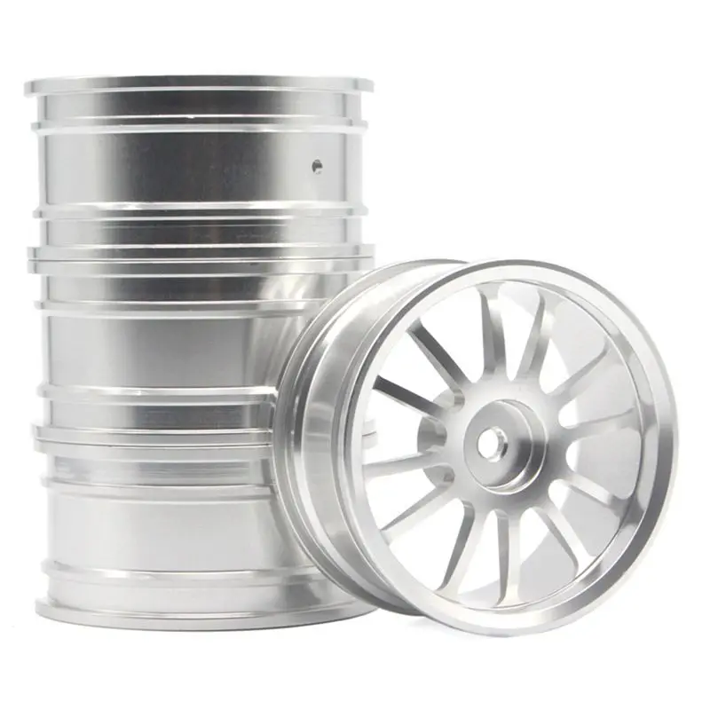 YSUN-4 Pcs Universal 1.9-Inch Aluminum Alloy Wheel Suitable For 1/10 SCX10 Simulation Flat Sports Car