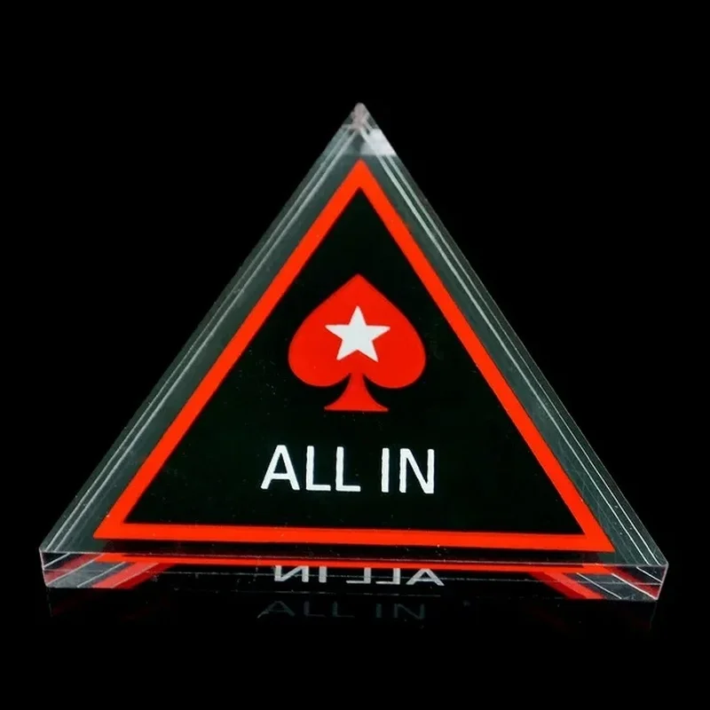 1 PCS Glass ALLIN Double-sided Texas Poker Chip Casino Accessories Entertainment Game Board Table Poker Club