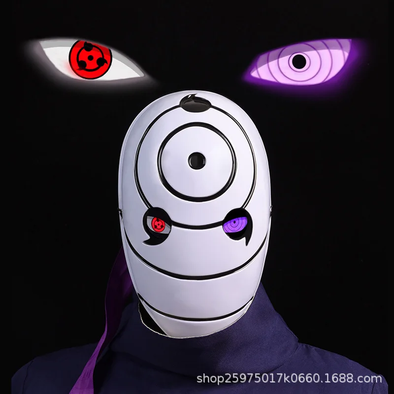 Naruto Anime Helmet mask eyes shining Cosplay Uchiha Obito Shine Mask Akatsuki Sharingan Cartoon Shine Highly Imitative toy Mask view 3