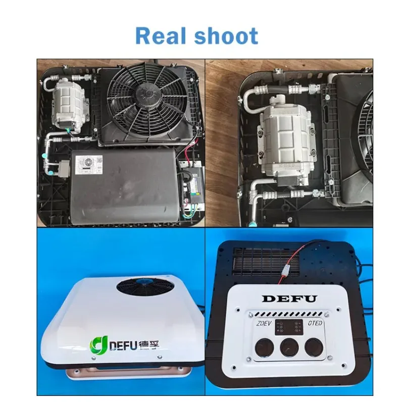 جديد DEFU سيارة RV مقصورة التخييم وحدة التيار المتناوب على السطح تيار مستمر 12 فولت/24 فولت بطارية تعمل بالطاقة مكيف الهواء لشاحنة قلابة