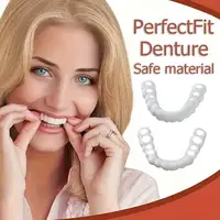 1/2 Paires de Prothèses Dentaires Esthétiques en Silicone à Clipser pour Blanchiment des Dents, Couvre-Dents Supérieurs et Inférieurs, Ajustement Parfait, Outil de Beauté Dentaire 4