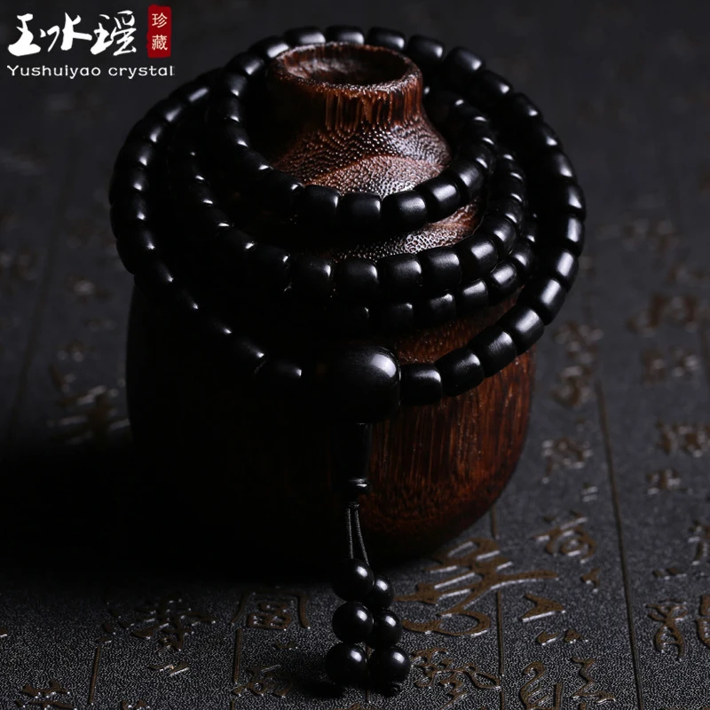 - black ox bracelet men and women, 108 ox horn , Buddhist prayer beads, Tibetan-style jewelry