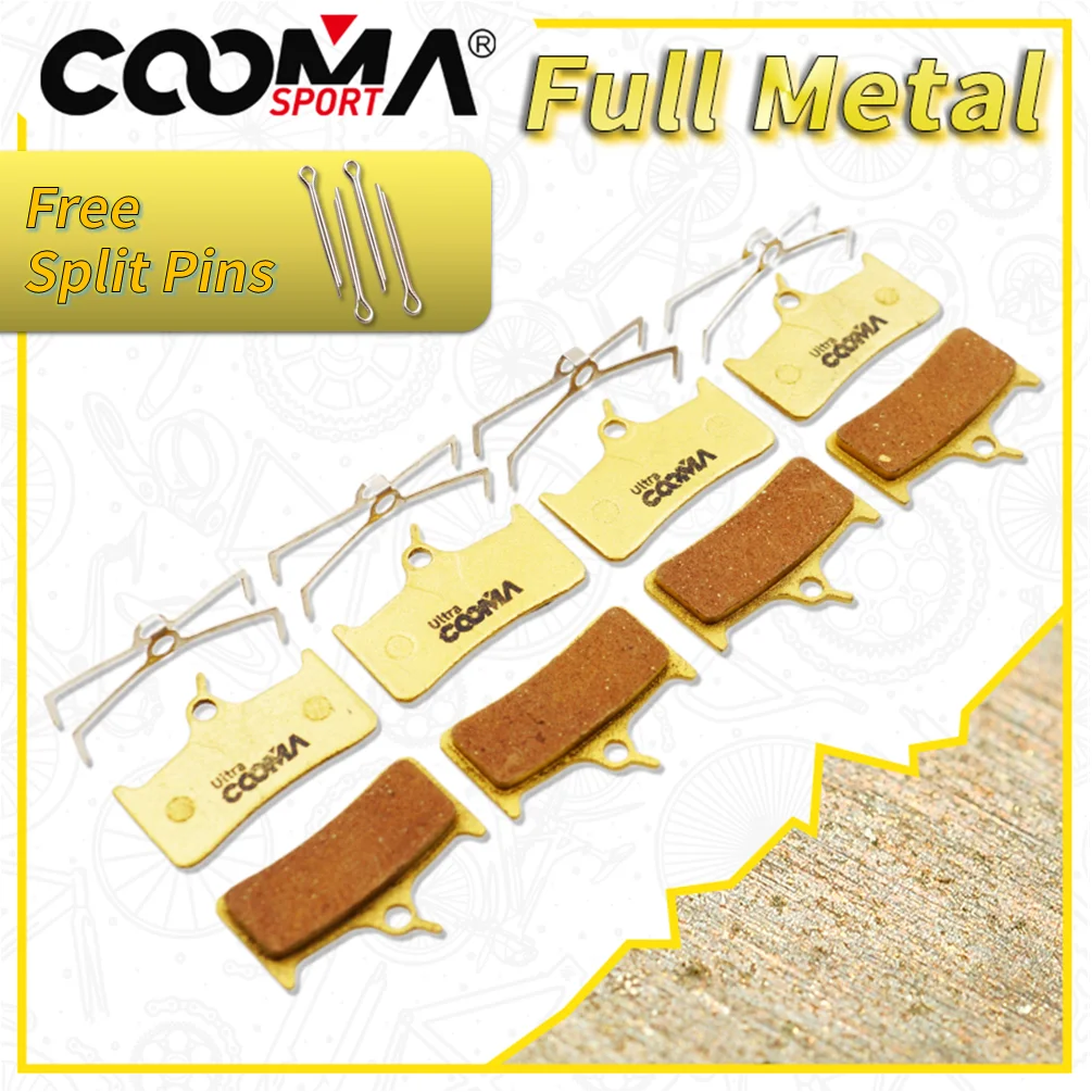 Bicycle Disc Brake Pads for HOPE M4 DH4 Shimano M03 Pads, Deore XT M755, M755-DH Caliper, Ultra Class, Full Metal, 4 Pairs