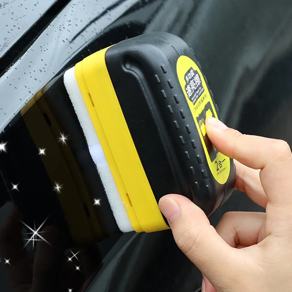 Car Quick Bright Cleaning Wiper Leather Seats Maintenance Polishing Sponge Brush Leather Plastic Aging Care Refurbishment Agent