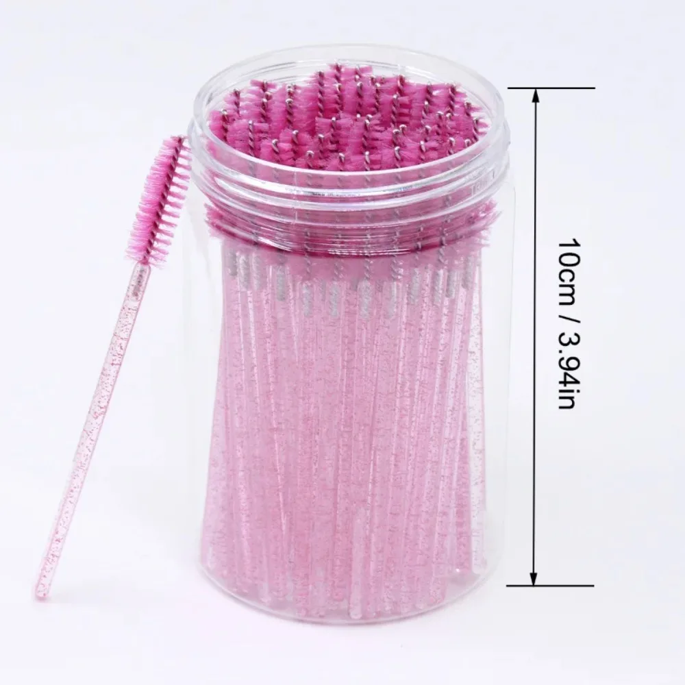 50 Stuks Wegwerp Wimper Extension Borstels Wenkbrauw Wimper Borstel Spoolies Mascara Wands Met Container Case Beauty Makeup Tools