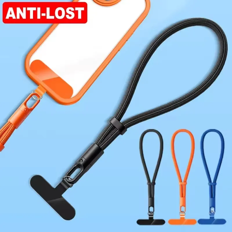Short Phone Wrist Straps Lanyard with Tether Tabs Adjustable Cellphone Hanging Cord Clip for IPhone Samsung Xiaomi Google