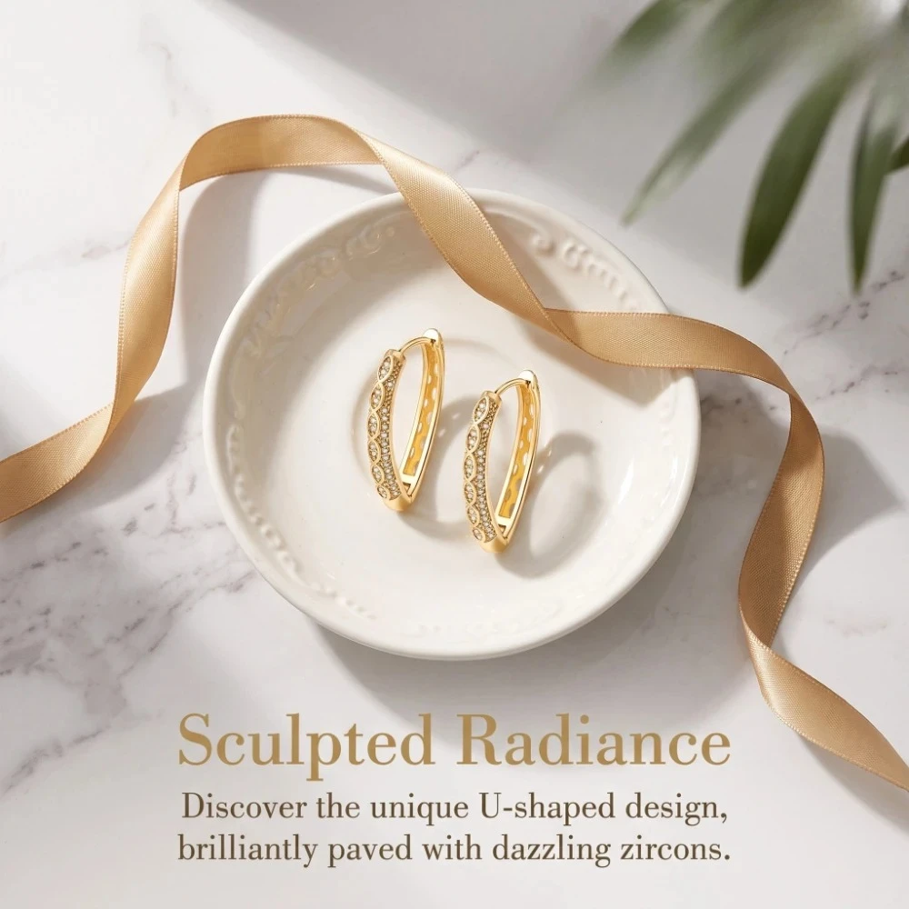 925 Sterling Silver New Hollow Earrings  Elegant and Luxurious,Small-Scale,Full-Diamond, Super-Shiny Ear Accessories
