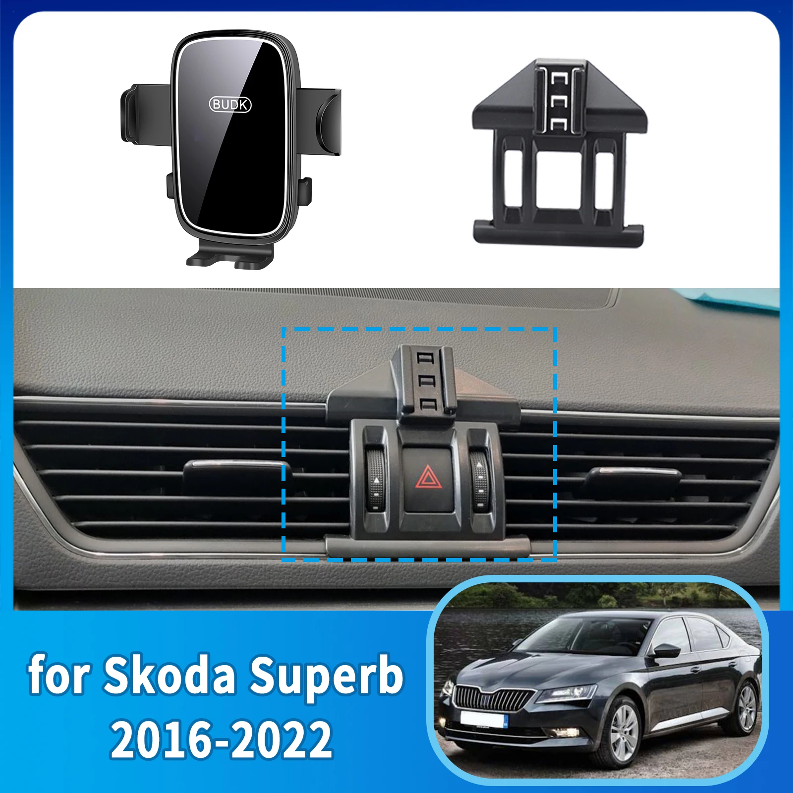 

​​fit for Skoda Superb 2016~2022 Custom Fit Phone Holder Mount Dashboard Screen Base No Drill Car​​ accessoires