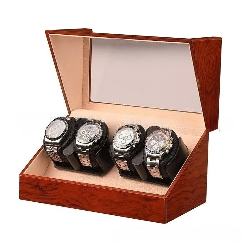 Wooden Watch Winding Device Mechanical Watches Automatic Winders Movement Winding Watches Machine Rotating Wristwatch Winder
