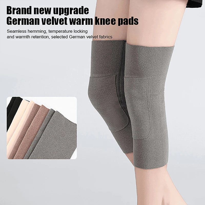 Rodilleras cálidas de invierno para mujeres, hombres y personas mayores, rodillera para artritis de piernas frías, soporte para rodilla, Protector de rodilla para correr, 1 par