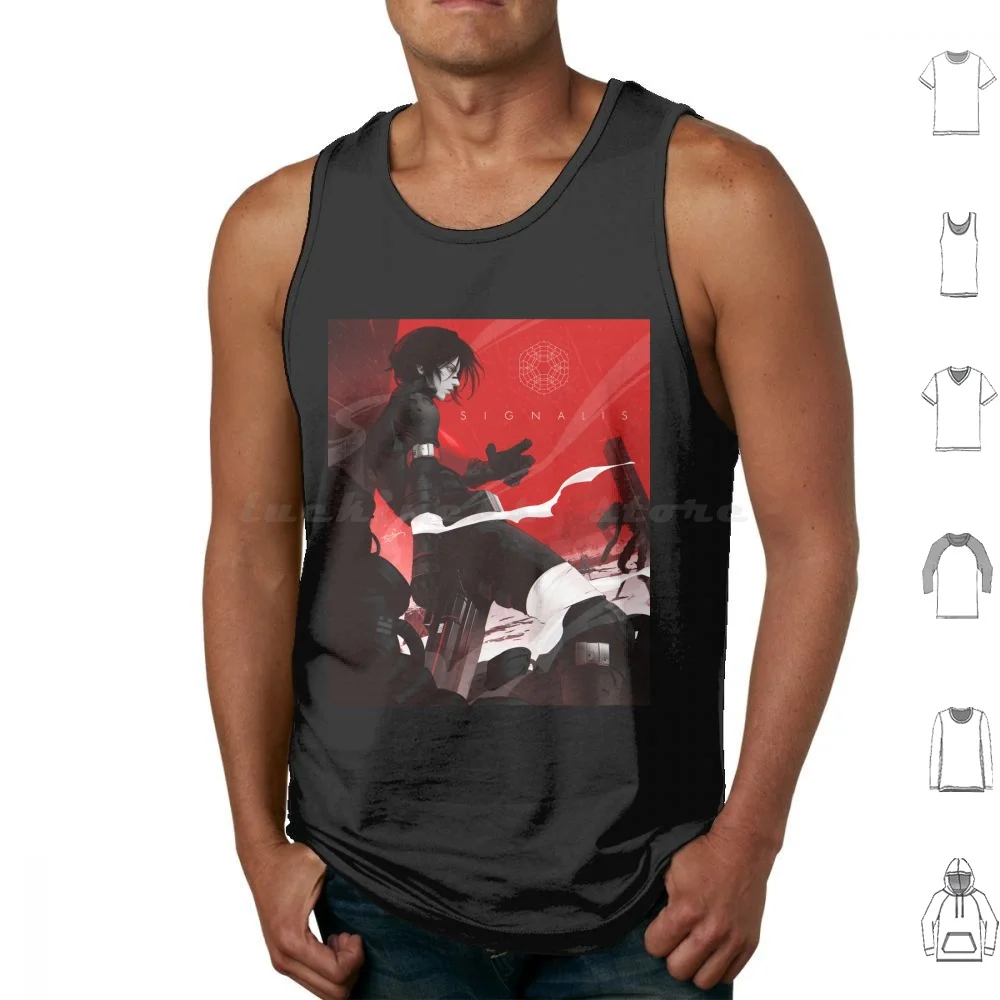 Signalis Elster Tank Tops Print Cotton Video Game Signalis Red Blame Nihei Horror Elster Punk Silent Hill Falke