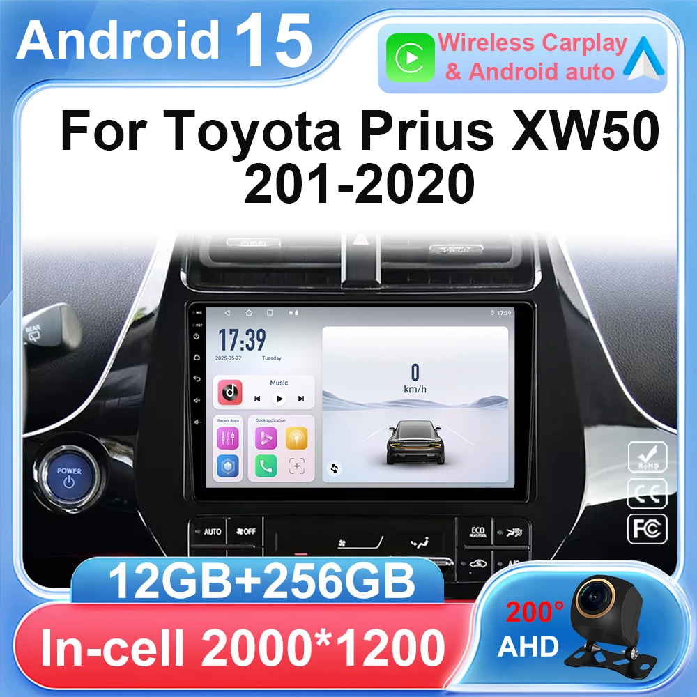 

DSP For Toyota Prius XW50 2015 2016 2017 2018 2019 2020 Android 15 Car Multimedia Player GPS Navigation 4G WIFI BT RDS Head Unit