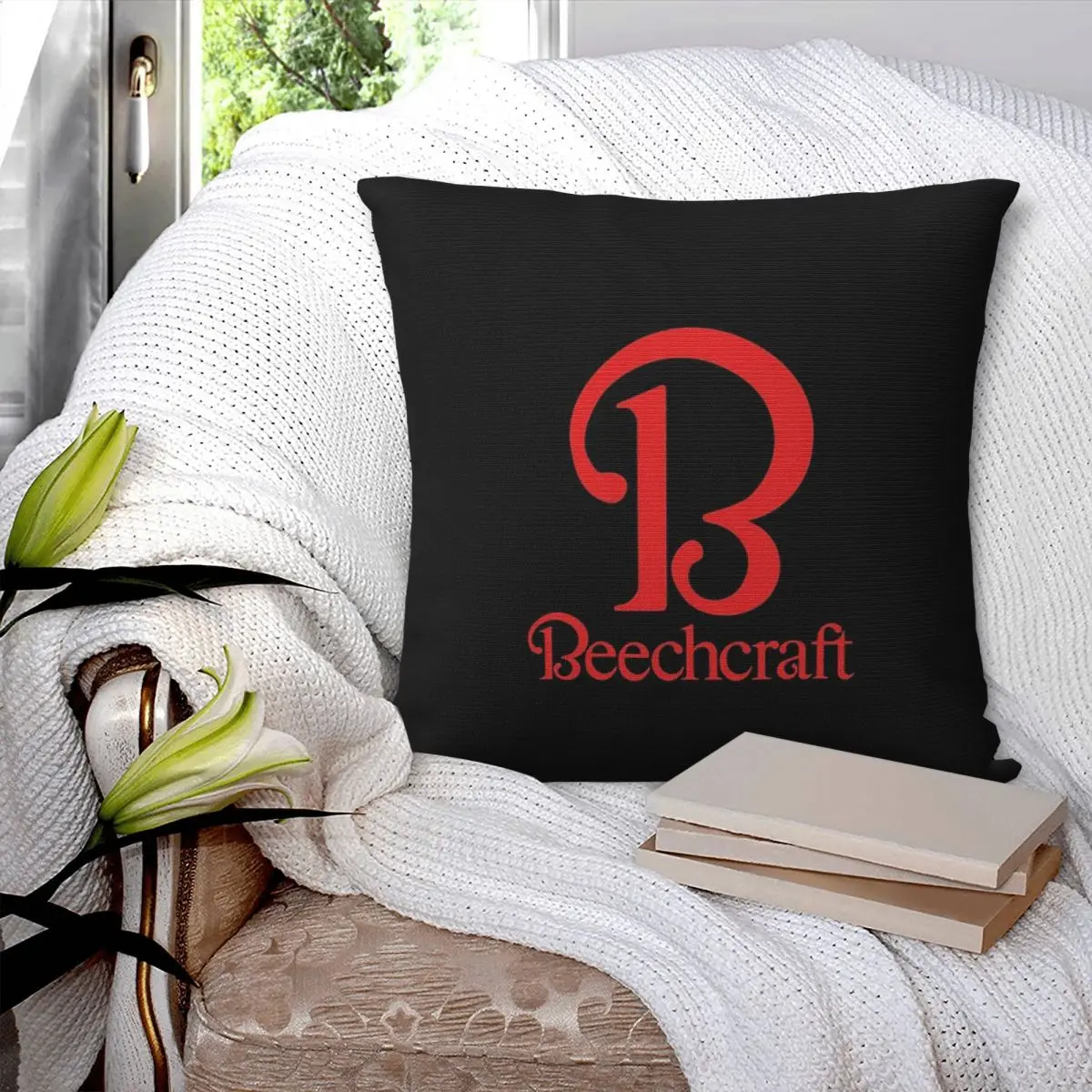 Beechcraft Aircraft Aviation POCKET SIDE Square Pillowcase Pillow Cover Cushion Decor Comfort Throw Pillow for Home Sofa