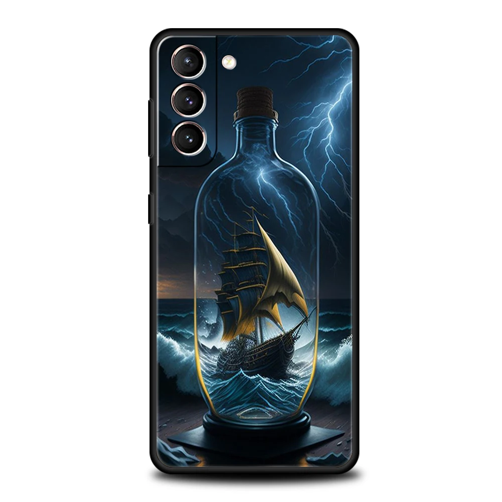 Custodia per nave da carico per Samsung Galaxy S24 S23 S22 S20 S21 FE Ultra S10 S10E S9 S8 Plus 5G Custodia per telefono antiurto in silicone Capas